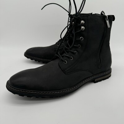 New Robert Wayne “Thomas” Genuine Leather Black Dual Zip Lace