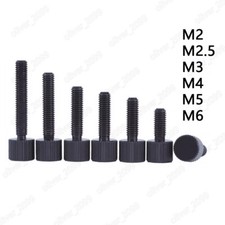 Black Steel Thumb Screws Knurled Flat Cylinder Head M2 M2.5 M3 M4 M5 M6