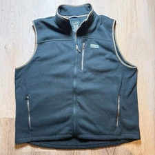 LL Bean Vest Mens XXL Slightly Fitted Green Sweater Fleece Hike Camp Outdoors