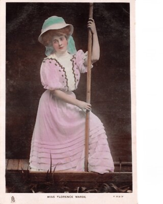 PROMINENTE DER BÜHNE MISS FLORENCE STATIONEN EDWARDIANISCHE POSTKARTE GEBRAUCHT UNBENUTZT G P