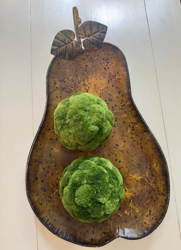 Decorative Metal Rustic Pear Shape Footed Platter With Hook 19" - Picture 19 of 20