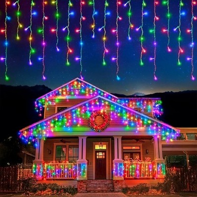 EcoNour Eiszapfenbeleuchtung Außen Weihnachtsbeleuchtung 1000 LED 35M mehrfarbig Deko