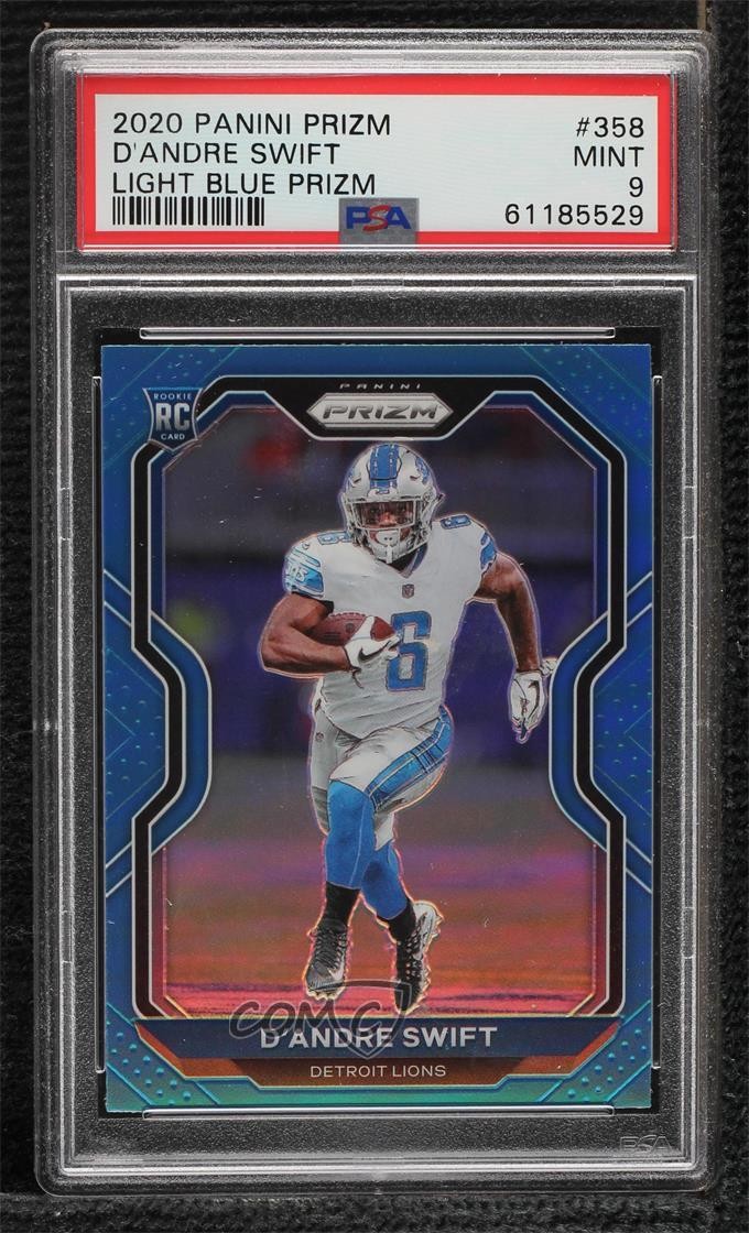 2020 Panini Prizm Rookie Light Blue Prizm D'Andre Swift #358 PSA 9 MINT 2l4