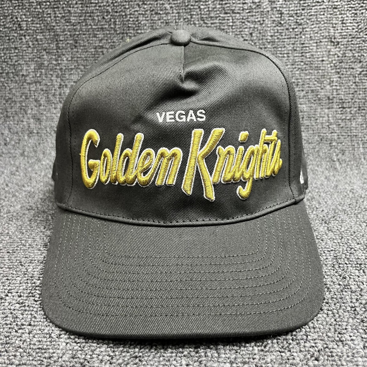 New '47 Brand Vegas Golden Knights NHL Script Snapback Hat Grey Adjustable