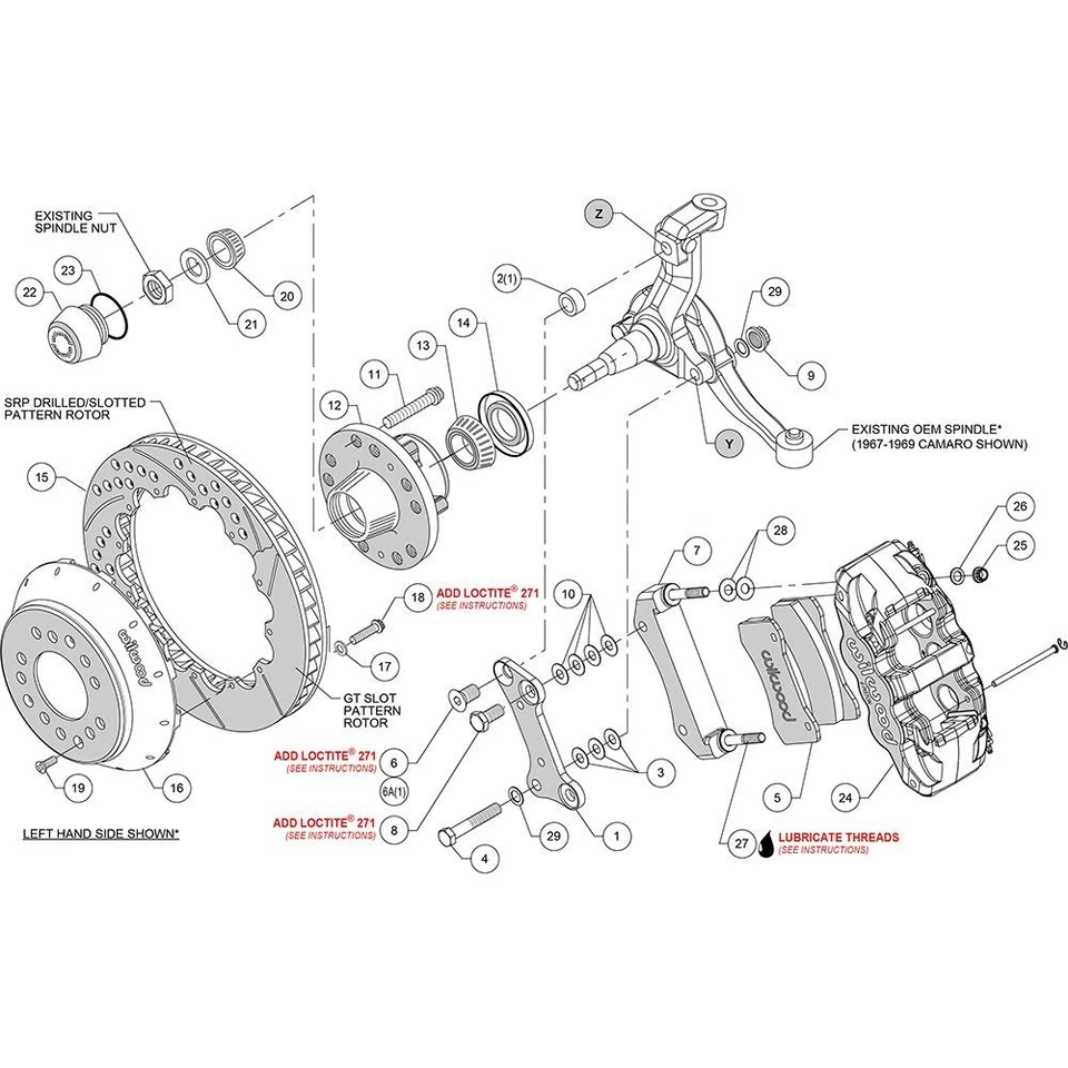 Wilwood 140-10920-D AERO6 14 Inch Front Disc Brake Kit, 1964-74 GM — 第 3/4 张图片