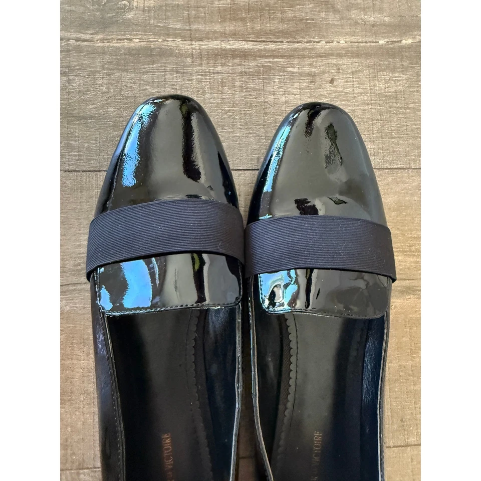 Mocasines Pour La Victoire charol negro banda elástica talla 10 Oxford College Foto 4 de 4