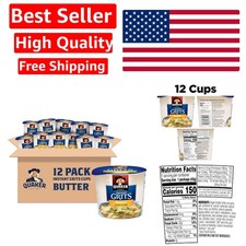 Delicious Butter Instant Grits - 12 Disposable Cups for Easy Morning Meals