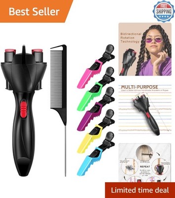Complete Hair Braider Set - 7 Pieces with Automatic Braider & Sectioning Clips