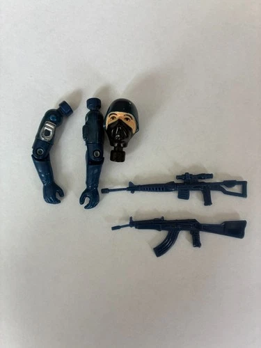 Vintage GI Joe Cobra Enemy 1.5 Part Lot Accessory BLUE Gun/Rifle + Officer Rifle