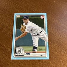 Matthew Boyd 2020 Bowman Sky Blue Base Parallel #'d /499 Detroit Tigers Paper
