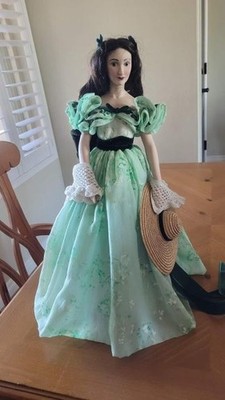 Gone With the Wind Franklin Mint Heirloom Doll  Scarlett O'Hara Green Dress COA