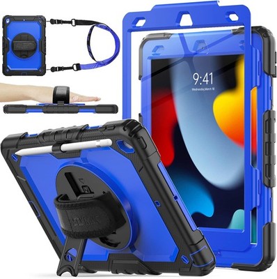 SEYMAC stock Case for iPad 9th/ 8th/ 7th Generation 10.2'', Blue+Black 