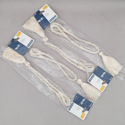 Style Selections 4 Pack Ecru Tassel Curtain Tieback Twisted Rope 18 Inch 0175359