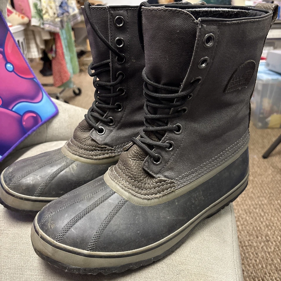 SOREL черный серый водонепроницаемый зимние ботинки мужские NM1560-048 размер: США 11 - Изображение 2 из 4