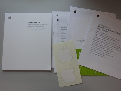 A108/ Apple Vintage Installations-Handbuch Power Mac 6G, von 2003 mit Aufkleber