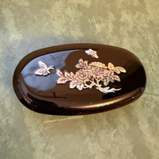 Vintage Korean Black Mother-of-Pearl Inlay Re...