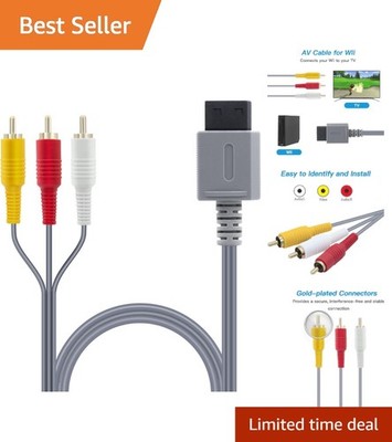 Superior 1.8M Wii AV Cable - Gold-Plated 3 RCA Interface for Perfect Clarity