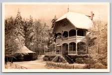 RPPC Germany Königstuhl Heidelberg Restaurant Winter Scene Postcard, W21