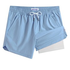 Mens Swim Trunks 5" with Compression Liner Stretch Quick Dry Swim Shorts Swim...