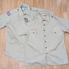 2 Vintage Boy Scouts of America BSA Mens XL Short Sleeve Uniform Shirts Made USA