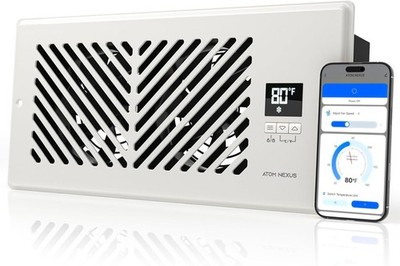 10-Speed Register Booster Fan for 6'' x 12'' Vents - Remote & Thermostat Control
