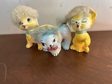 Vintage Porcelain Cat Kitten Fur Japan Anthropomorphic 1950's
