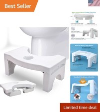 Foldable Toilet Potty Stool for Adults, 7" Heavy Duty Portable Squatting Poop...