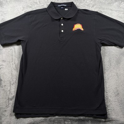 Radio City The Rockettes Christmas Polo Shirt Mens Large Black Pima Cotton
