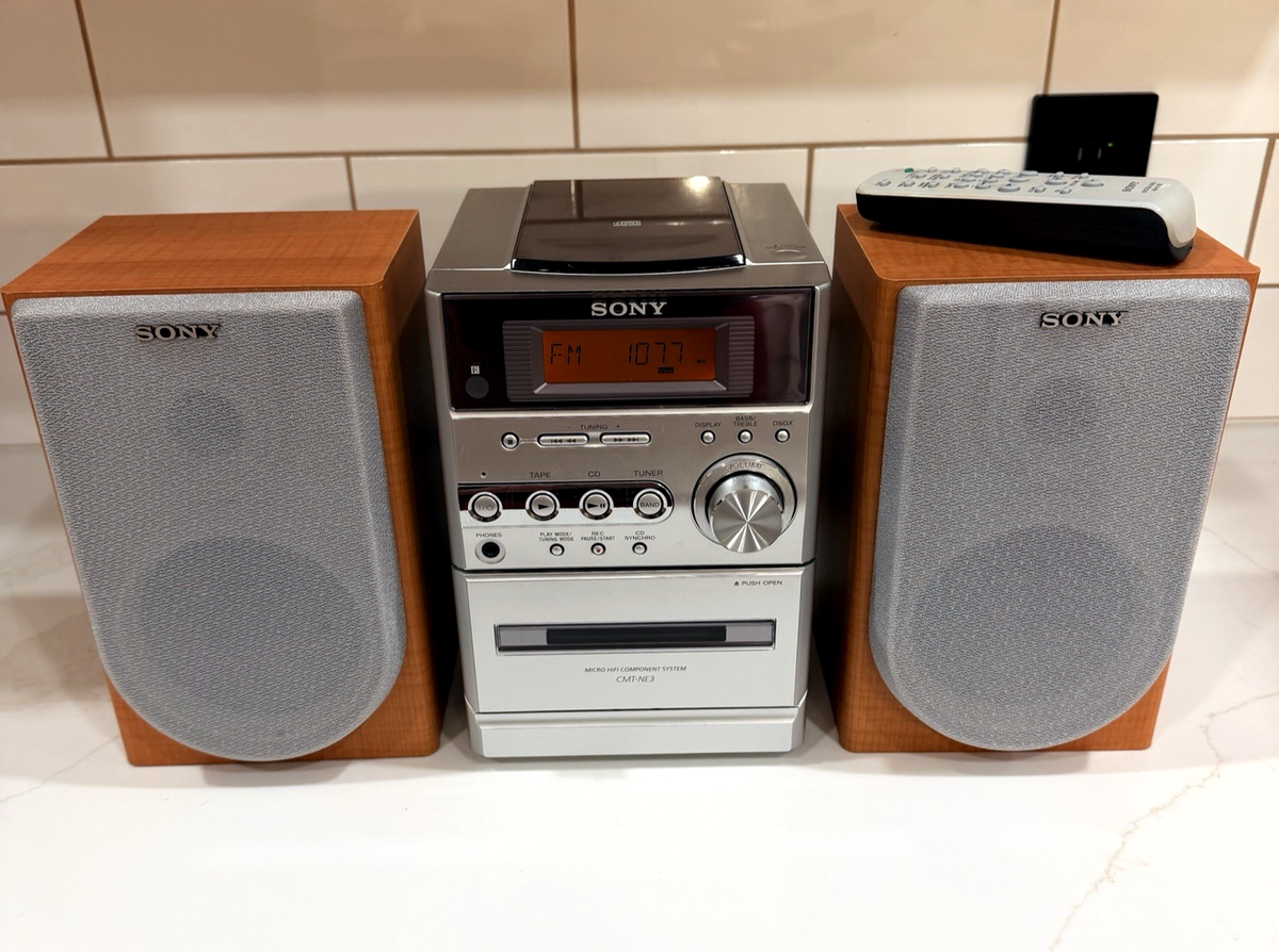 Sony CMT-NE3 Micro Hi-Fi Stereo CD Cassette Radio w Remote +