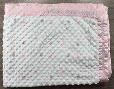 Baby Girl Just Born Minky Blanket Pink Shooting Star Moon Explore Dream Discover