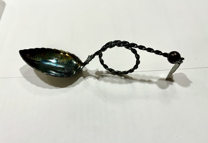 Vintage Sylvsmidja Norway 830 Silver Spoon INCREDIBLE RAINBOW NATURAL PATINA