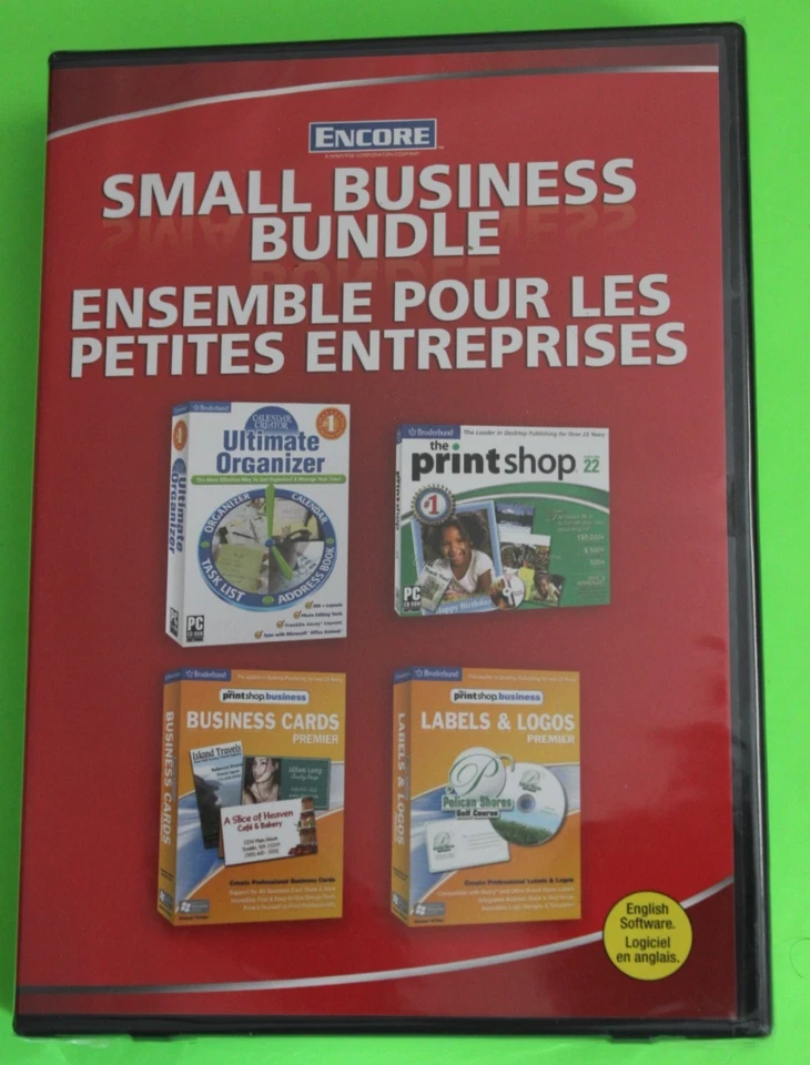 Encore Small Business Bundle The Print Shop 22, Business Cards Labels Organizer - Image 2 of 4