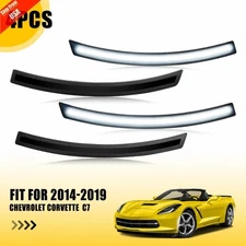 Front Rear LED White Side Marker Light Set For 2014-2019 Chevrolet Corvette C7