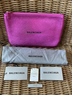 Balenciaga Every Day Leather Zipper Pouch- NWT- Metallic Pink