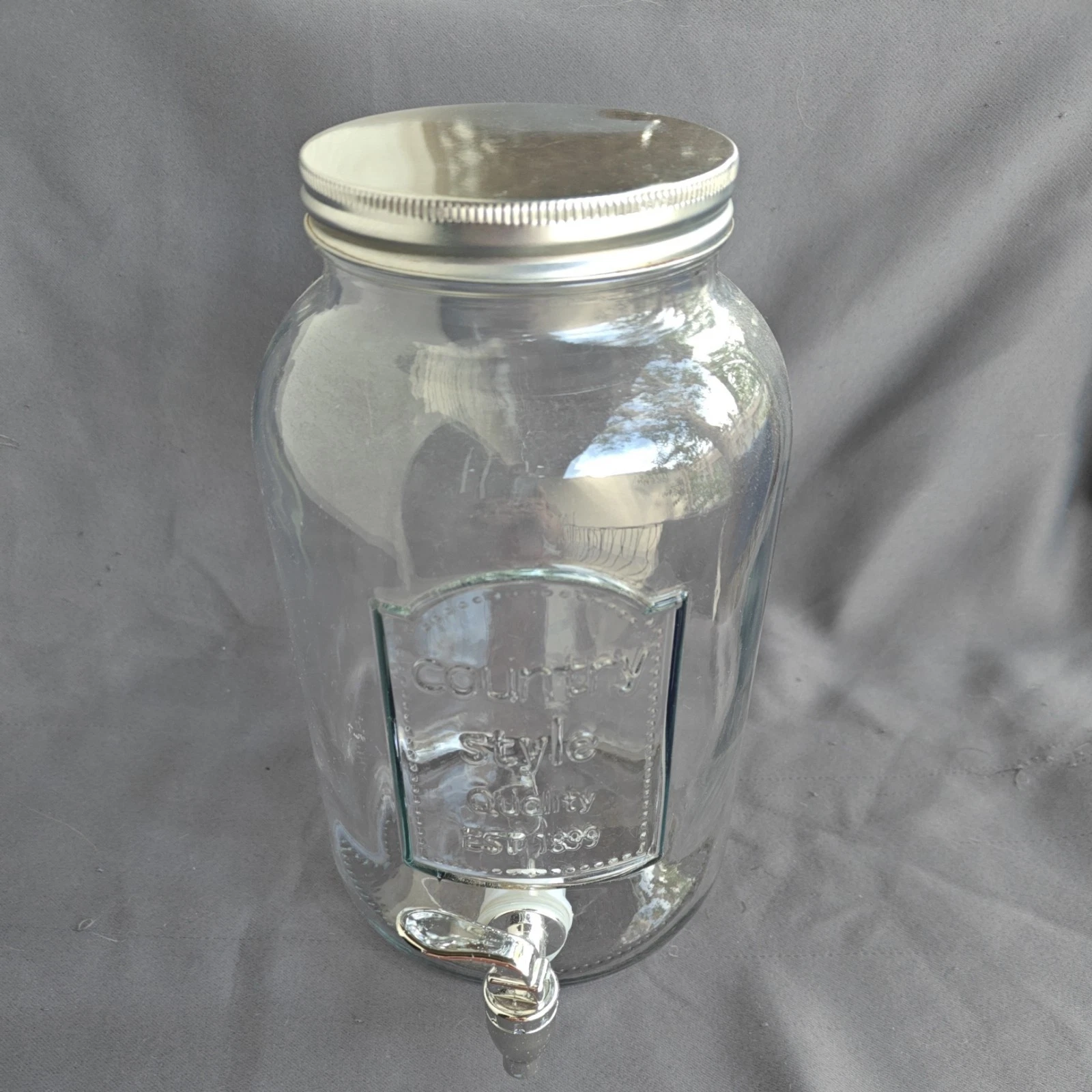 Glass Beverage Dispenser Sun Ice Tea Summer Lemonade Party Drink Cooler