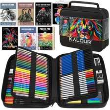 109 Drawing Set Sketching Kit, Pro Art Supplies with Fluorescent, Colored, Wa...