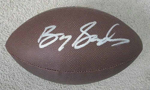 🔥 Barry Sanders Signed Full Size Football w/COA Detroit Lions HOF WOW!