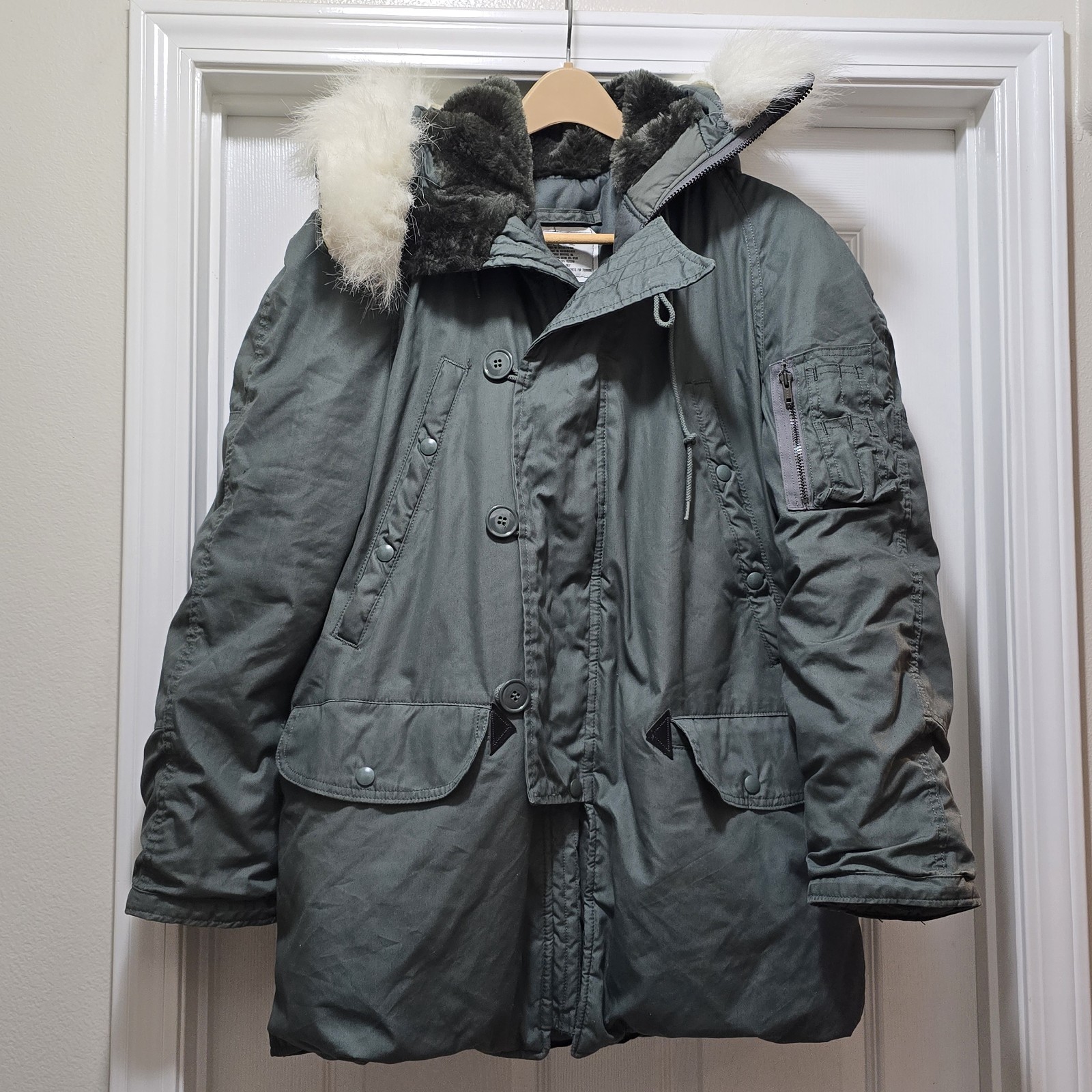 VTG N-3B Air Force Flying Parka Snorkel Jacket 80s Militariacore Men's S Fits XL