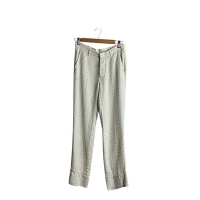 Theory Size 4 Wool Stretch Natural White Sienna Pants Minimalist Classic NEW