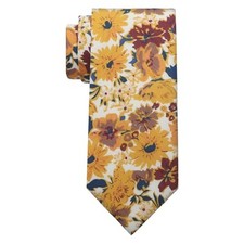 Floral Ties for Men Mens Floral Tie Cotton Neck Tie Skinny Yellow Blue Flower