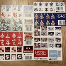160 FOREVER STAMPS USPS 8 Sheets Book CHRISTMAS CARD Snowflake Winter Santa