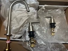 Pottery Barn Exton Lever Handle Widespread Faucet Satin Nickel