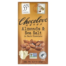 Almonds & Sea Salt in Dark Chocolate, 55% Cocoa, 3.2 oz (90 g)