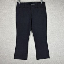 Old Navy Women's Pixie Chino Dress Pants Black Size 8 Polka Dot Bootcut Stretch