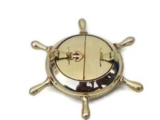 Ottone Antico Nautico Ruota Design Posacenere per Coppia ( Color Oro 5-inch)