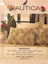 Set of 2 Nautica Resort European Pillow Shams in Ivory NEW