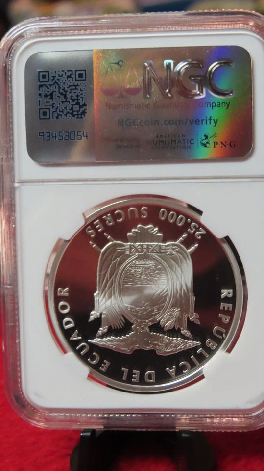 Ecuador 2006 Copa Mundial FIFA FÚTBOL Alemania Plata 25000 Sucres NGC PF68 prueba Foto 4 de 4