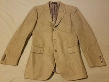 Mens J. Crew Linen Sports Jacket Blazer 42R Khaki Beige
