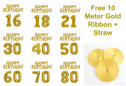 Happy Birthday riesige Alterszahl Folie Ballons selbstaufblasende Banner Ballons - Bild 12 von 14