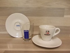 2 X Set Espresso Lavazza in Vetro e Porcellana di ipa - Vecchie Tazzine da Collezione